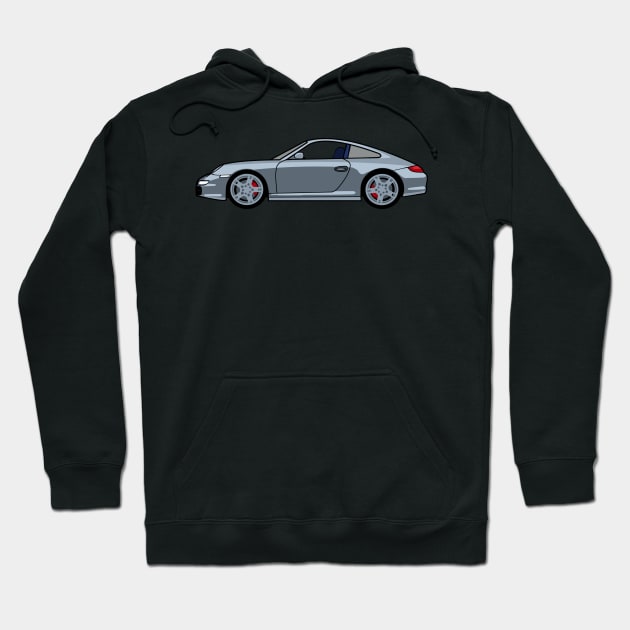 Porsche 911 997 Carrera S Seal Grey Lobster Claw Hoodie by antipc